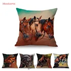 Битва лошадиные скачки картина маслом из хлопка и льна диван-Подушка Чехол для верховой езды арт домашний декоративный квадратный чехол для подушки
