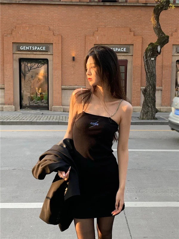 Chain Shoulder Strap Goblin Black Dress Treasure |