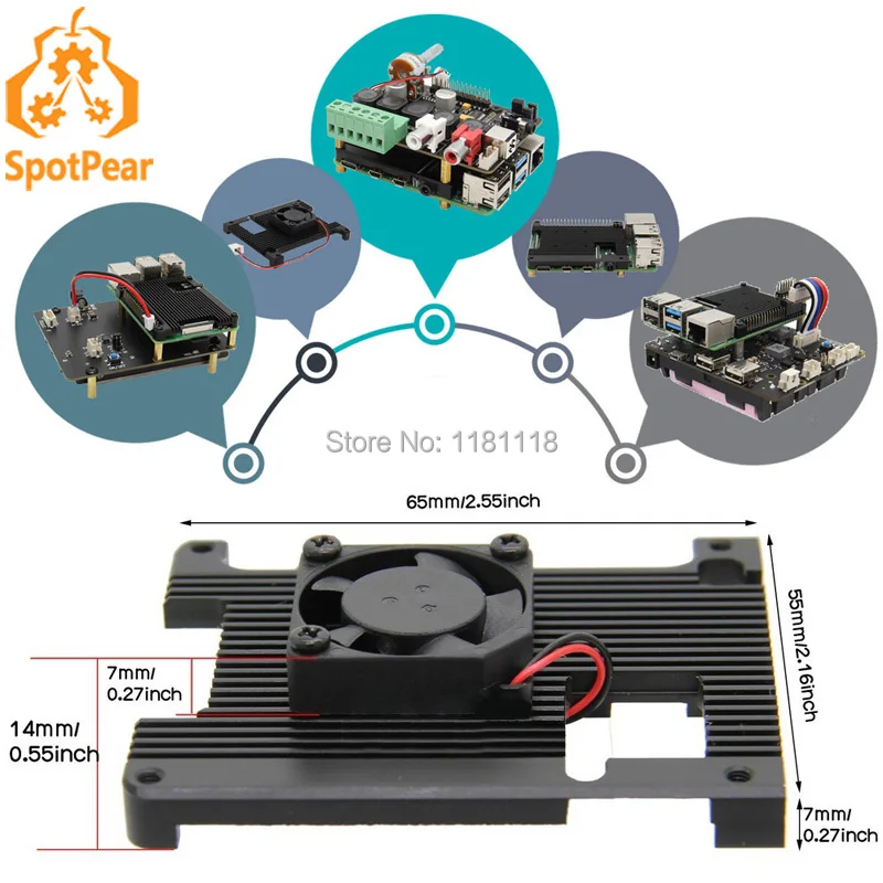 

Raspberry Pi 4 model B Aluminum case Heatsink for Raspberry Pi 4B