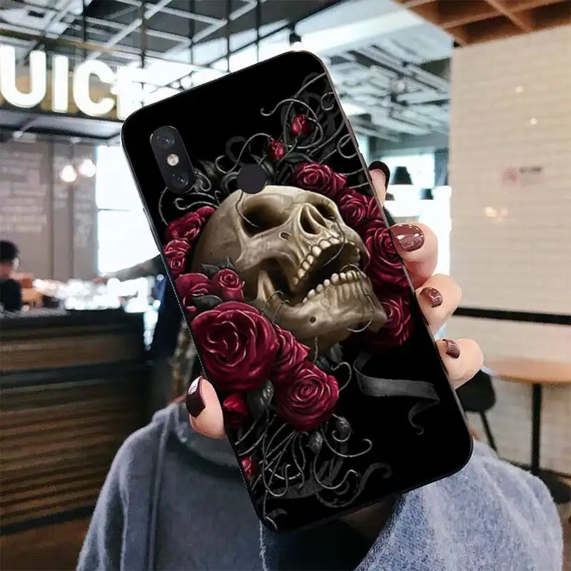 

Flower Skull Phone Case for Xiaomi mi 5 6 8 9 10 lite pro SE Mix 2s 3 F1 Max2 3