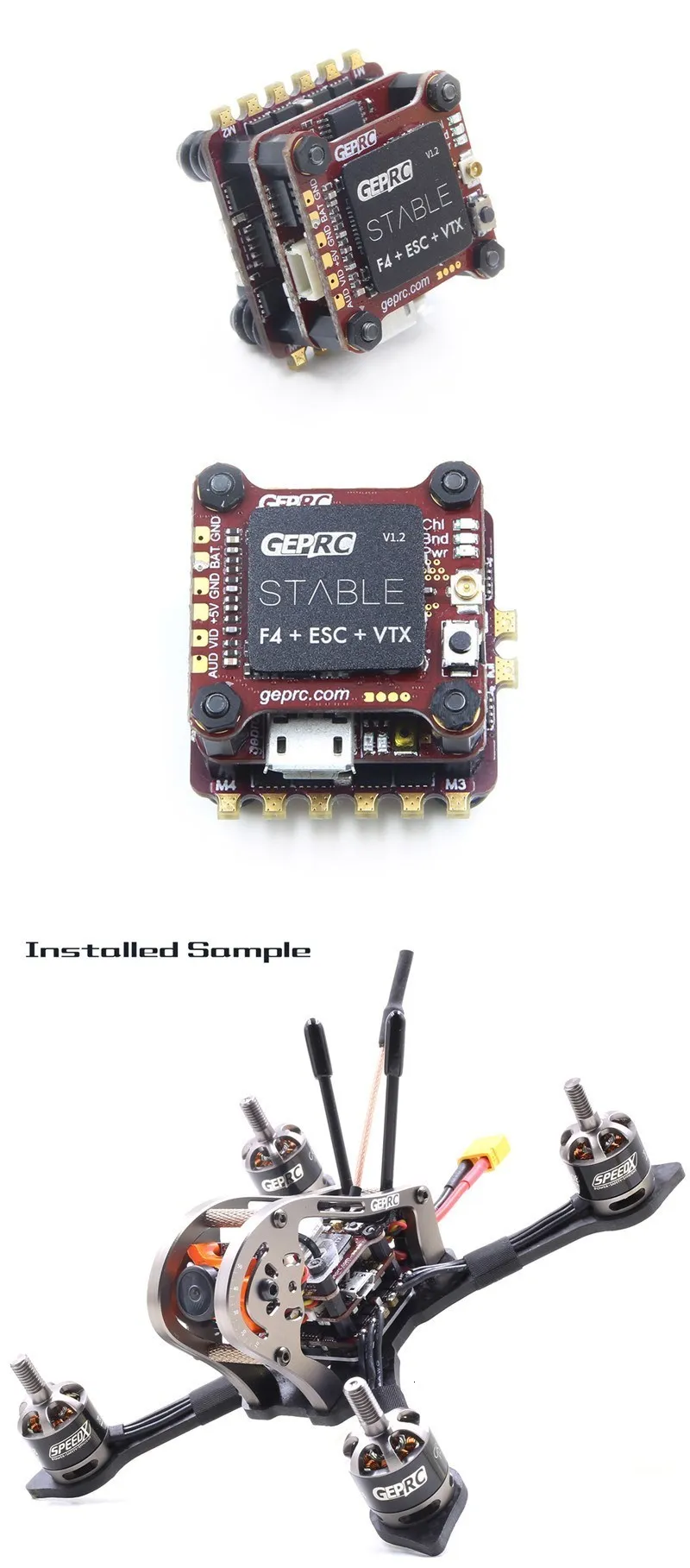 Geprc 20x20 мм стабильное Flytower 20A 12A BL_S ESC F4 игровые джойстики и 48CH 25/100/200 мВт VTX для 100-130 мини гоночный автомобиль с видом от первого лица