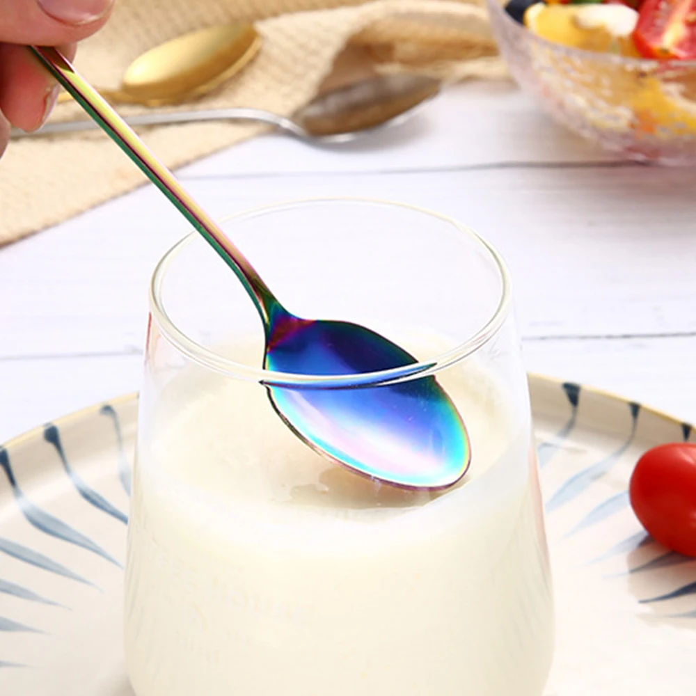 Ложка из нержавеющей стали 5 шт./компл. ложка для смешивания кофе с длинной ручкой