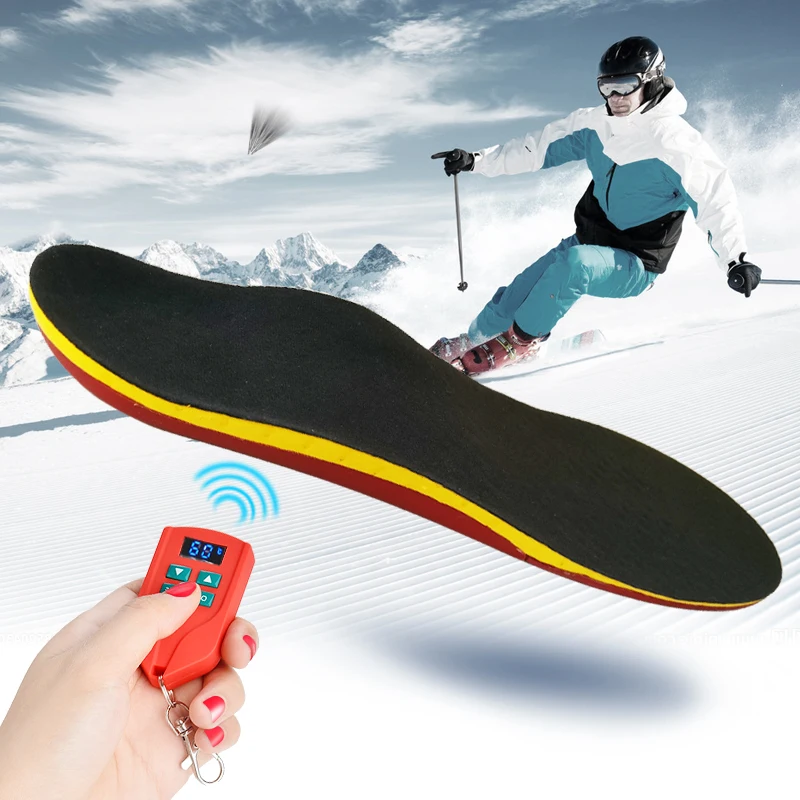 Plantillas calentadoras para pies, batería recargable por USB, 2000mAh, Control remoto inalámbrico para aventuras de invierno, caza, senderismo, esquí