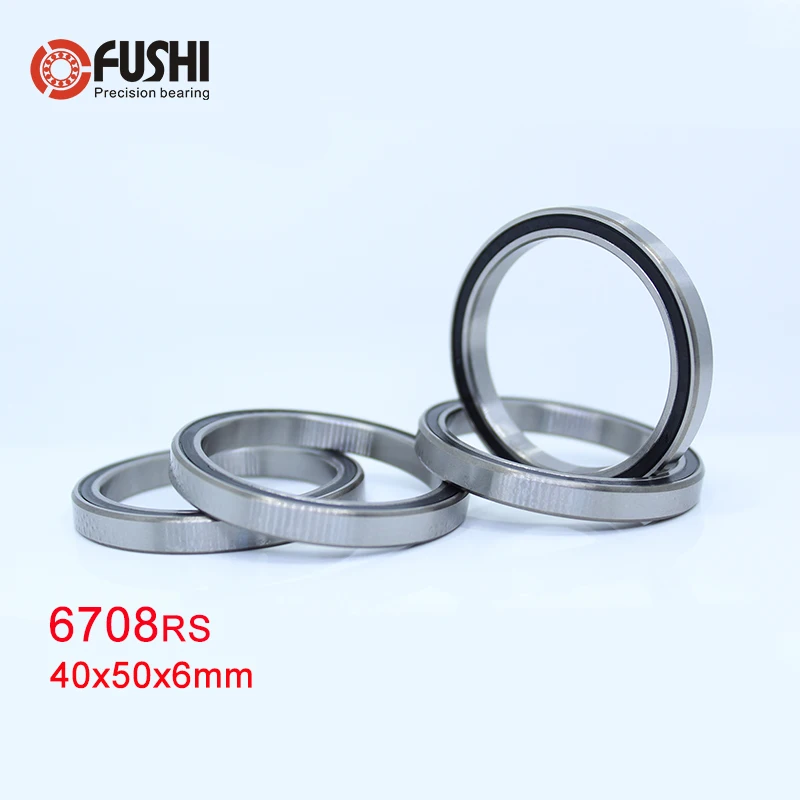 Подшипник 6708 2RS 40*50*6 мм, 4 шт., Тонкий сечение ABEC-1 61708RS 6708 RS шариковые подшипники 6708RS