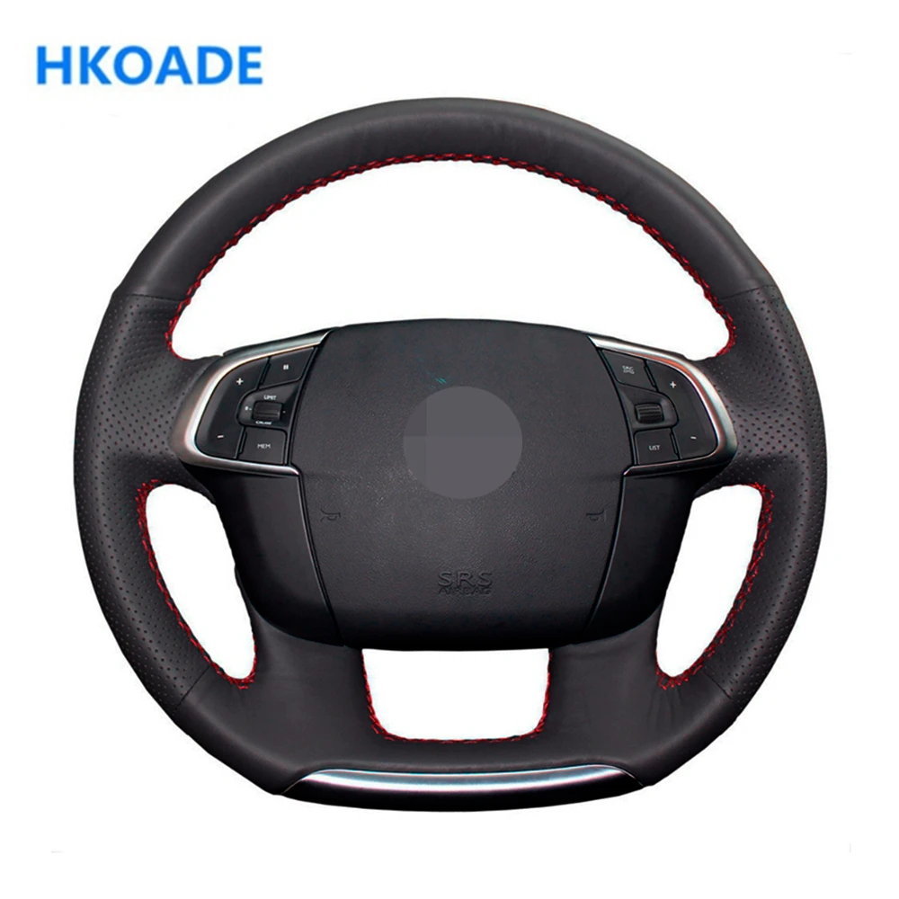 Автомобильные аксессуары из натуральной кожи для Citroen C4 C4L 2011 2015 DS4|Чехлы на руль| |