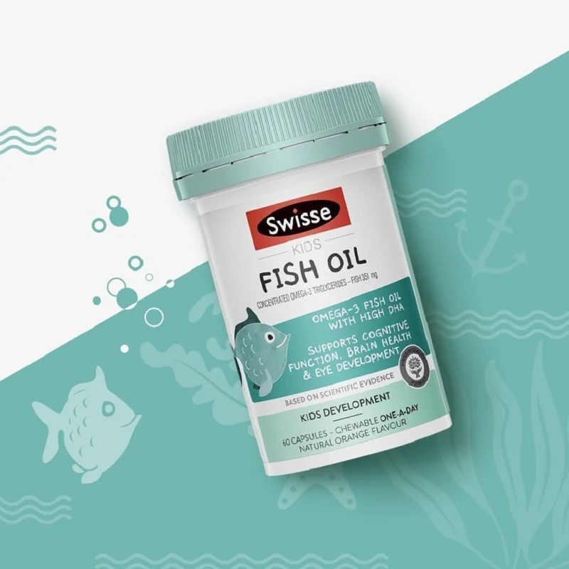 

Australia Swisse Children Smart Fish Oil Capsules Omega 3 Fatty Acids EPA DHA Healthy Brain Eye Brain System Nervous Development