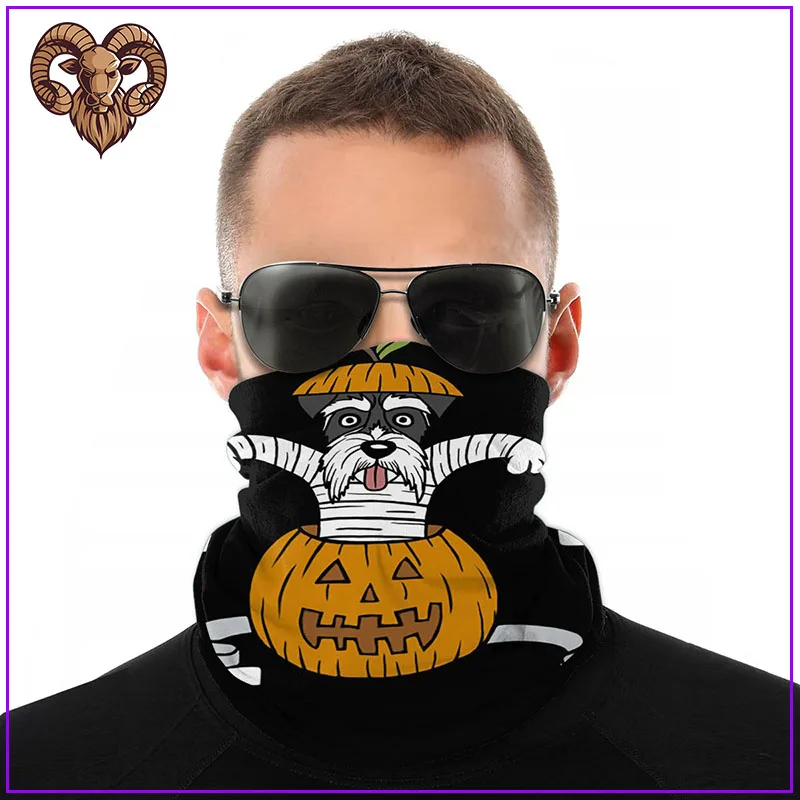 Забавный шнауцер Мумия в тыкве Хэллоуин мужские женские маски для защиты от