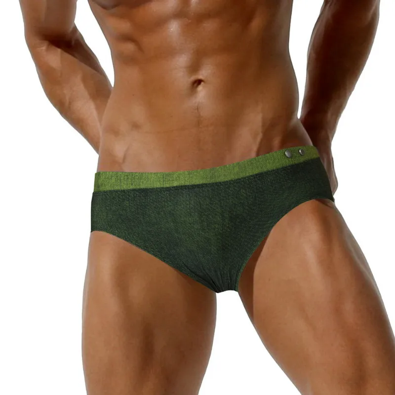 Мужские плавки боксеры Austinbem однотонные с низкой талией для плавания