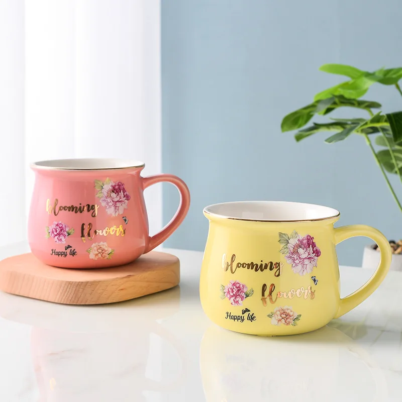 

Симпатичная эмалированная керамическая кружка, чашка для кофе и чая, посуда для напитков, рождественский подарок, кружка для молока и лимон...