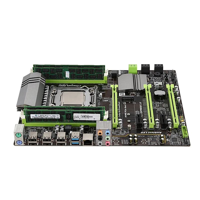X79 материнская плата LGA2011 комбо с E5 2650 CPU 4 канальный 16 Гб (4x4гб) DDR3 RAM 1333Mhz NVME M.2 SSD