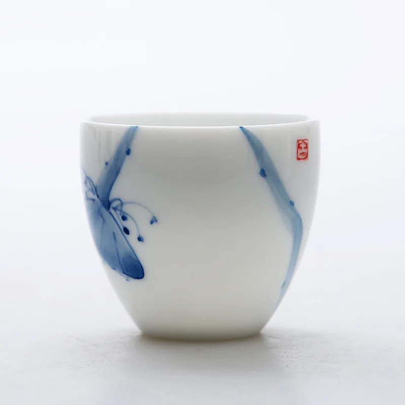 Ручной работы Керамика ручной росписью синий и белый фарфор кунг фу чашки