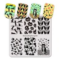 beautybigbang 66cm cat animal manicure pattern stamping plate for nail polish nail art stamp stencils template stamper