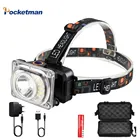 T6 4-скоростной налобный фонарь, мощный светодиодный налобный фсветильник рь, фонасветильник с USB-зарядкой, для использования 18650 переносной светильник с батареей для кемпинга