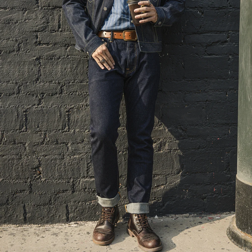 Red Tornado GT Style 12oz Selvedge Denim Jeans для мужчин Slim Fit темно синий Onewash|Мужские джинсы| |