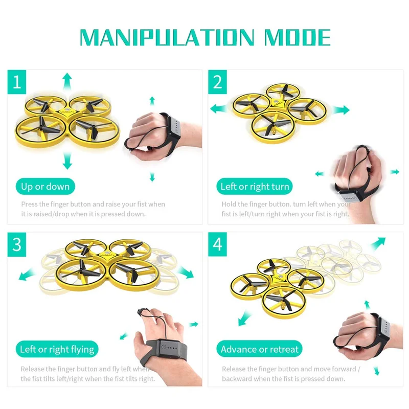 Zhenwei мини умный Дрон часы RC Quadcopter Flyer инфракрасный датчик управления Мини