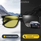 Солнцезащитные очки CoolPandas мужскиеженские, брендовые поляризационные винтажные дневные и ночные фотохромные солнечные очки в квадратной оправе для вождения