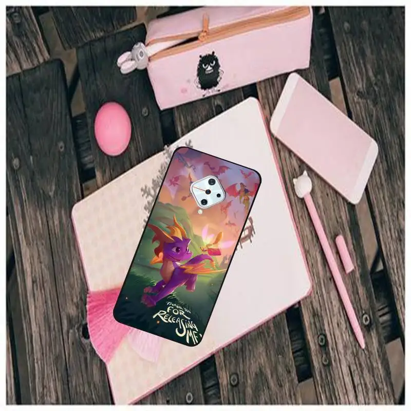

LJHYDFCNB Black TPU Spyro Phone Case For Vivo X9 9s 20 Plus Y97 83 75 71 69 V15 V17 V5 S