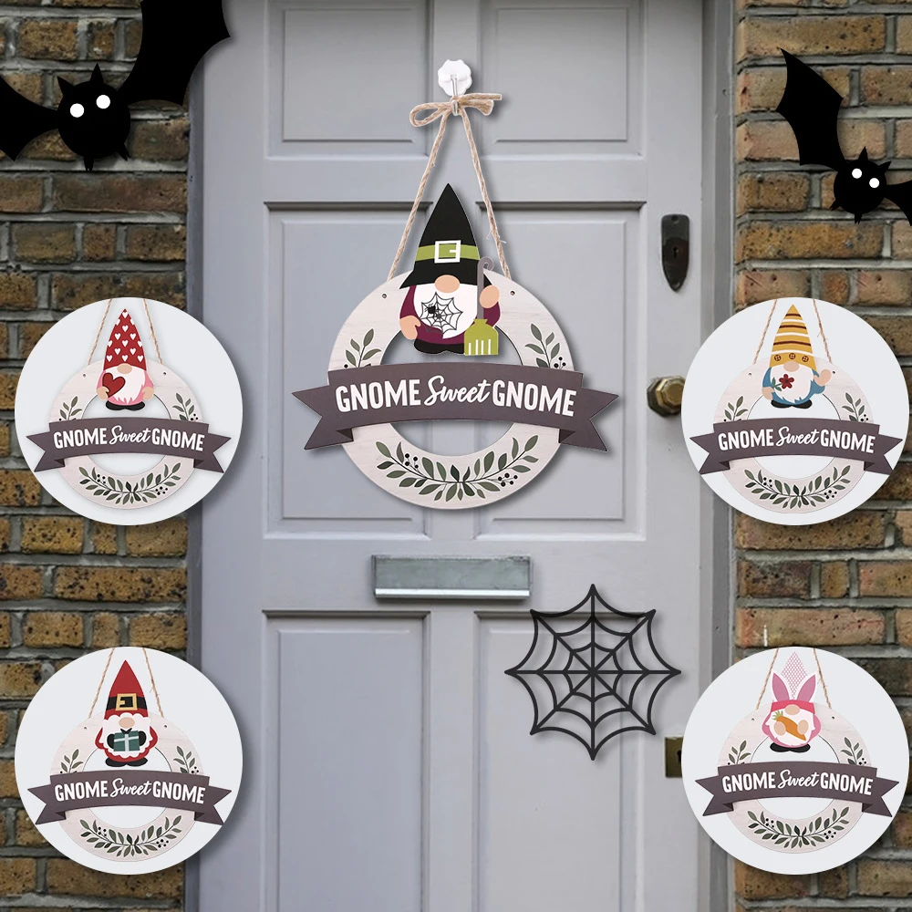 

Festive Welcome Sign Door Porch Decor Wooden Home Decoretion for Christmas Halloween Room Decoration Accessories
