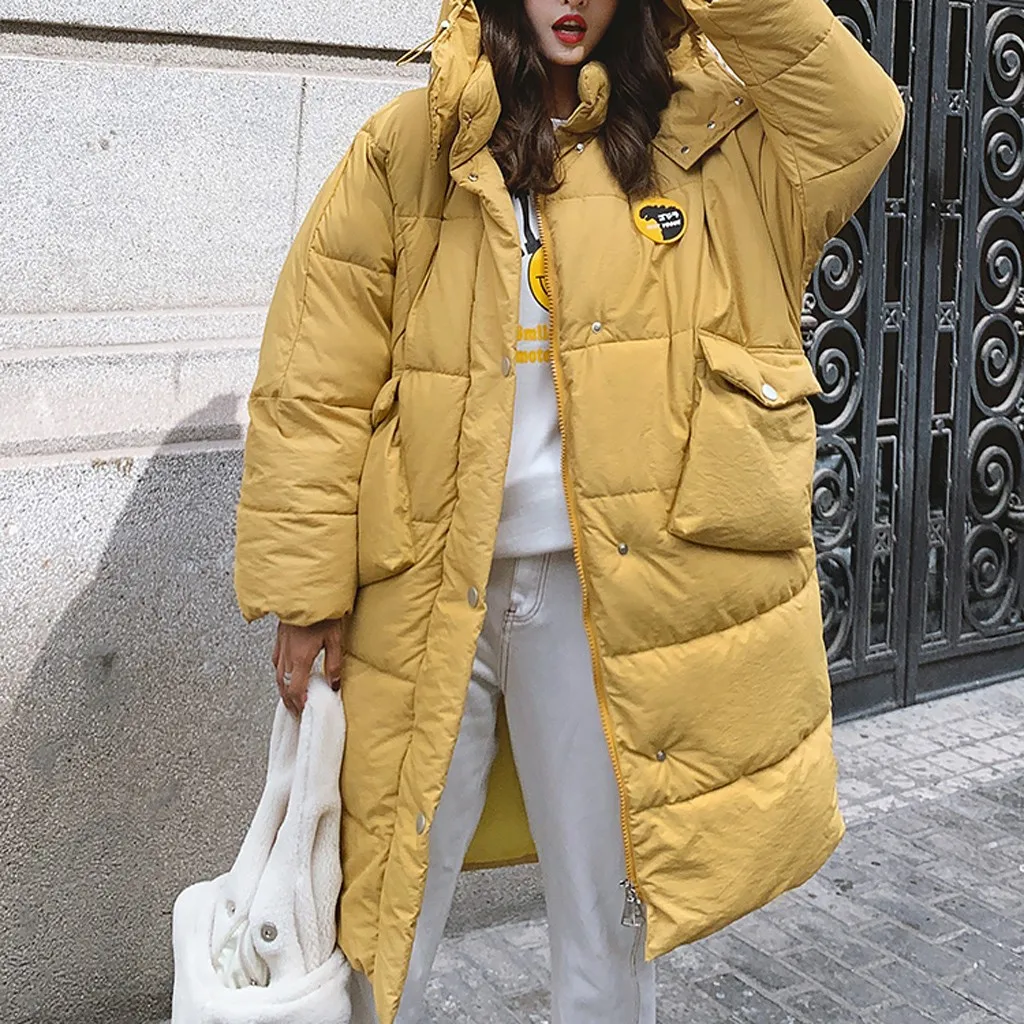 manteau femme winter coat Women Winter Dinosaur Print Hooded Pocket Long Sleeve Coat abrigos mujer invierno