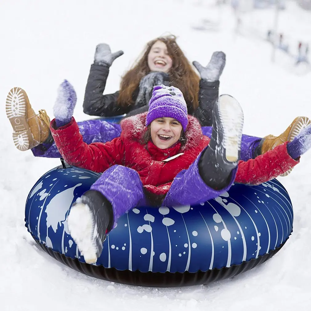 

Snow Toy Winter Inflatable Ski Circle Ski Circle With Handle Durable Children Adult Snow Tube Skiing Thickened Floated Sled