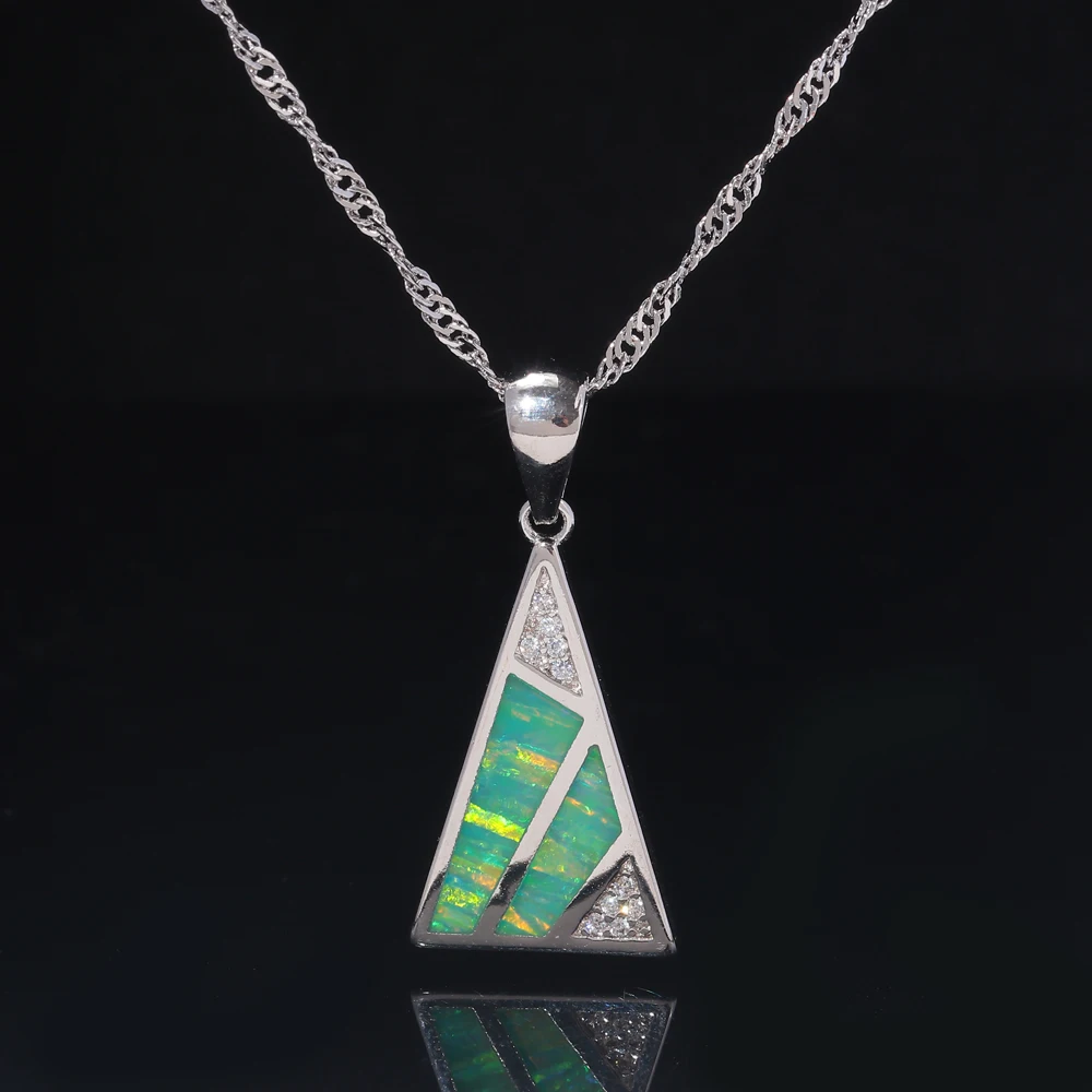 Женский комплект украшений CiNily сережки-подвески с зеленым и оранжевым огненным