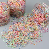 1000pcspack girl colorful disposable silicone rubber bands baby elasticity small hair band ponytail kids scrunchies accessories