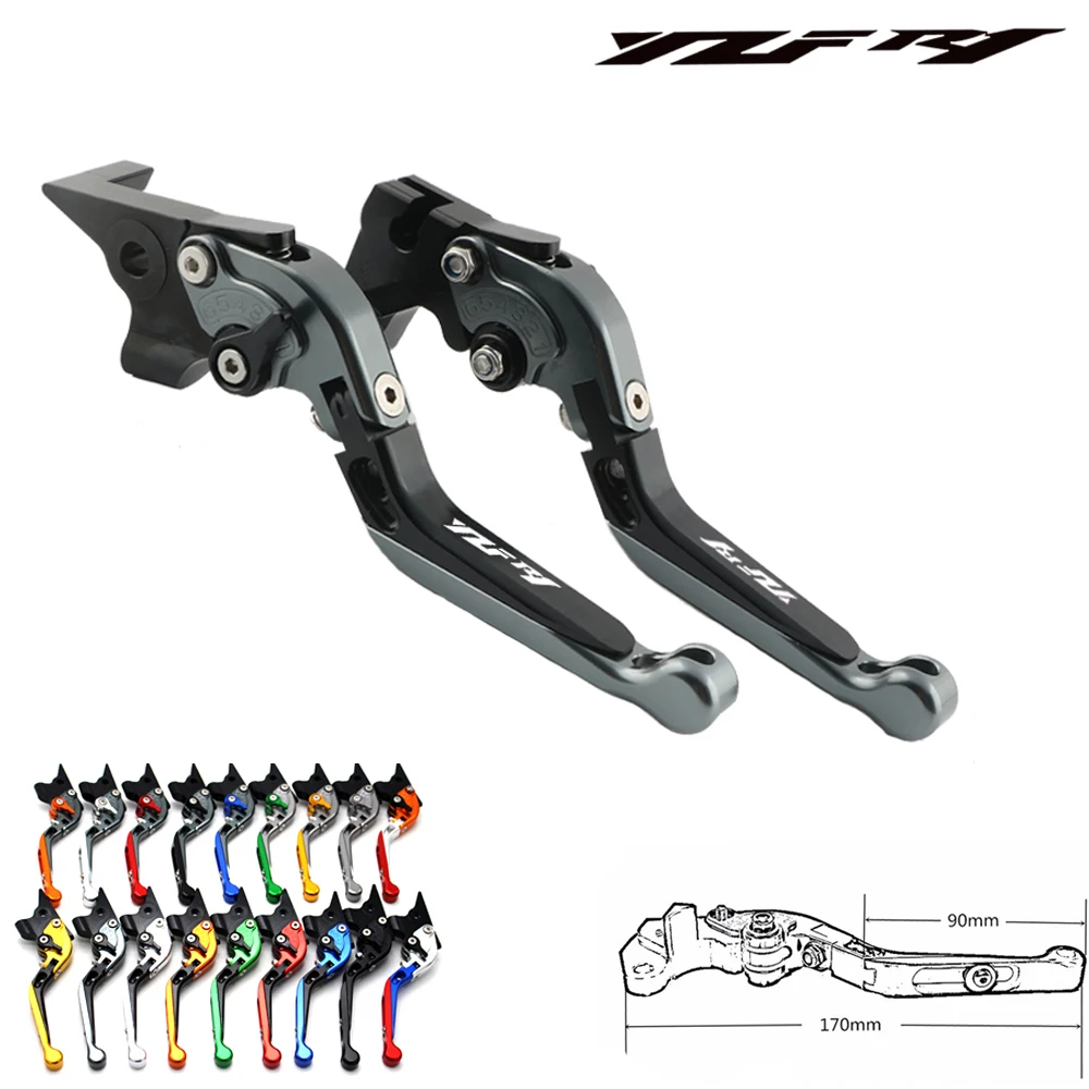

For Yamaha YZF R1 2002 2003 Adjustable Folding Extendable Motorcycle Brake Clutch Levers With Logo(YZF R1)