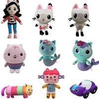 anime gabbys dollhouse plush doll cartoon cats stuffed toys cute animal mermaid plushie doll for kids birthday