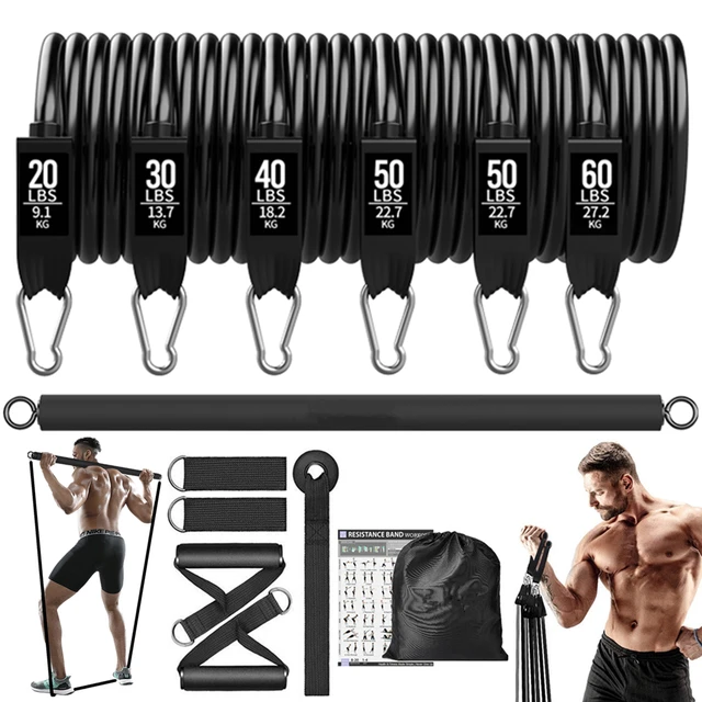 Workout Bar Fitness Resistance Bands Set Pilates Yoga Pull Rope Exercise Training Expander Gym Equipment for Home Bodybuilding 1