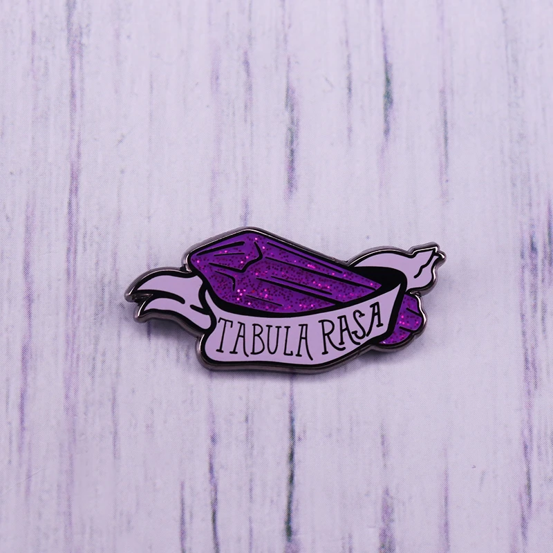 Tabula rasa spells badge Buffy Охотник на вампиров булавка Фиолетовый Блеск Кристалл Брошь