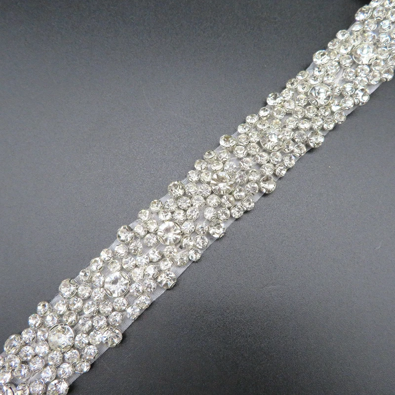 1 ярд Свадебная аппликация Стразы с Кристаллами Полная кристальная отделка для