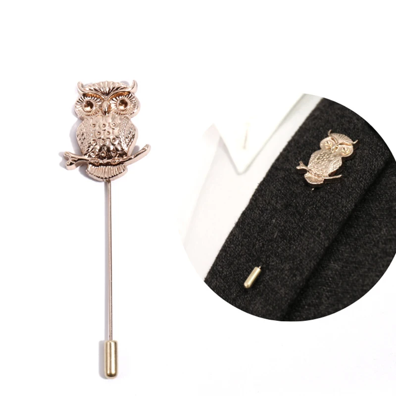 Милая булавка с лацканами в виде совы золотая металлическая брошь для женщин и