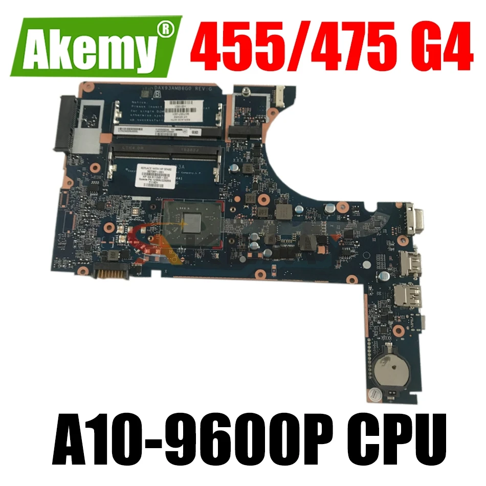 

For HP Probook 455 G4 laptop motherboard DAX93AMB6G0 motherboard A6-9210 A9-9410 A10-9600 Integrated graphics 100% fully tested