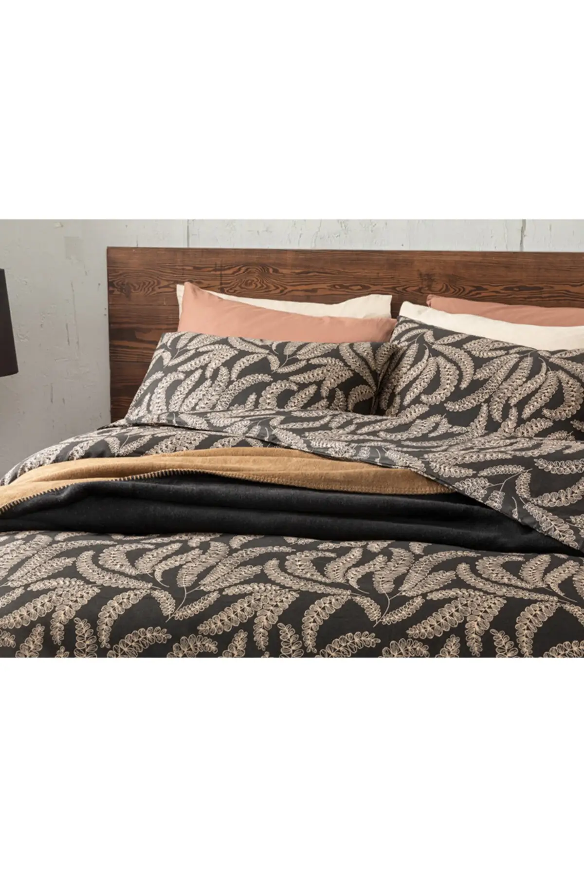 

Fern Pamuk Double Duvet Cover Set 200x220 Cm Black