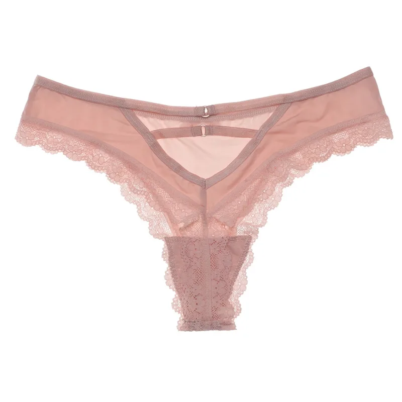 

SP&CITY Sexy Women's Panties Lace Transparent Underwear Back Cross Bandage Seamless Underpant Hollow Out Lingerie Low-rise Thong