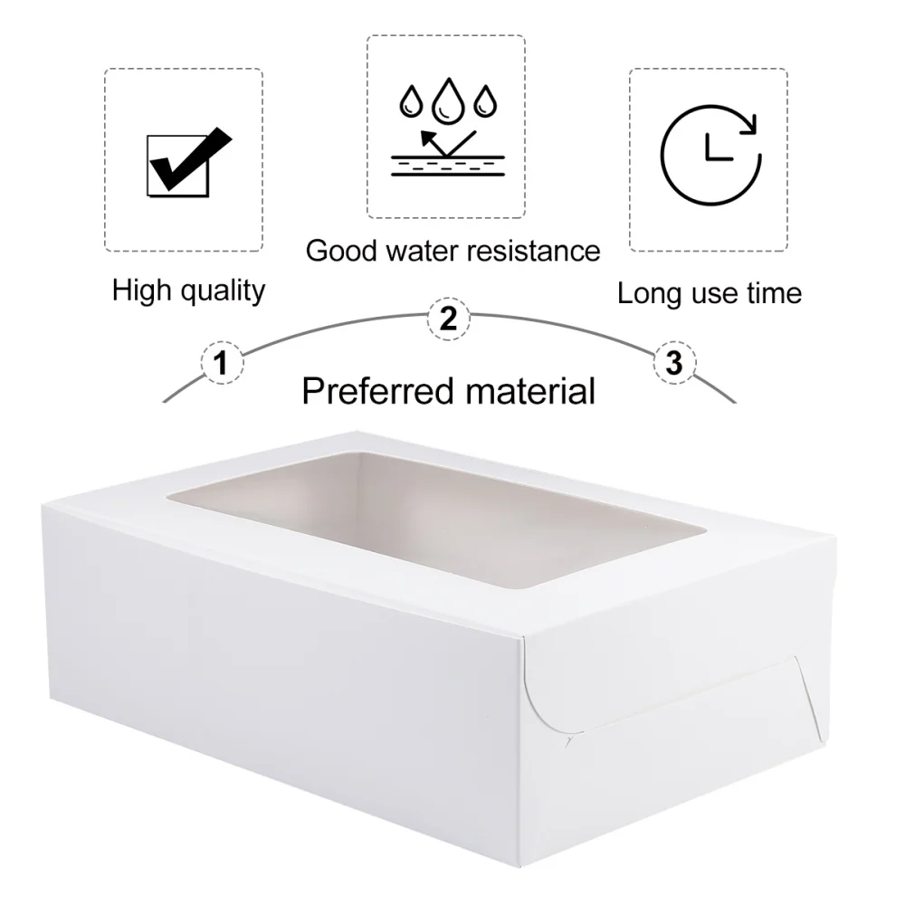 

20Pcs Paper Cake Box Cake Container Six-Grid Storage Box Muffin Dessert Box