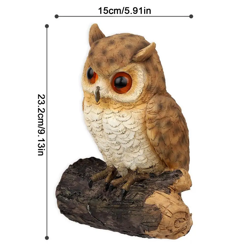 

Resin Crafts Garden Owl Animal Statue Durable Resin Craft Decor Yard Ornament Courtyard Garden Tree Decor Accessories Supplies