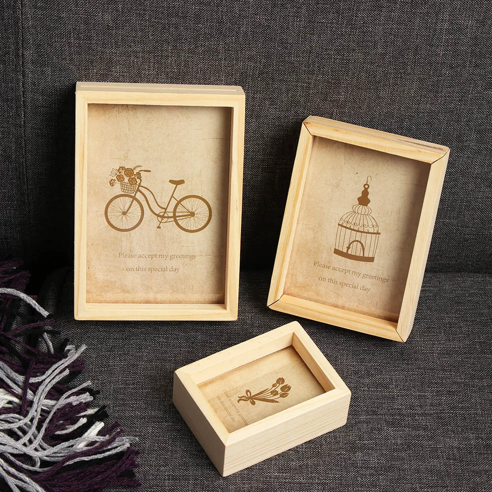 

1PC Fashion Vintage Wooden Photo Frame Multi Decorative Art Wedding Mini Pictures Holder Online DIY Family Home Desktop Decor