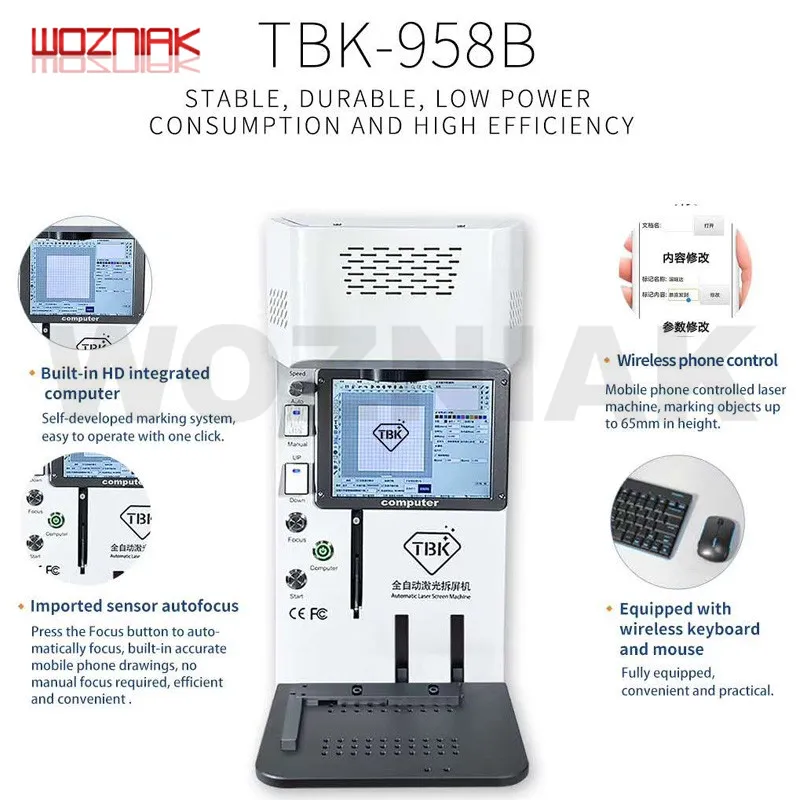 Новый TBK 958B DIY принтер CNC лазерный гравировальный станок для ремонта ЖК лазера iPhone