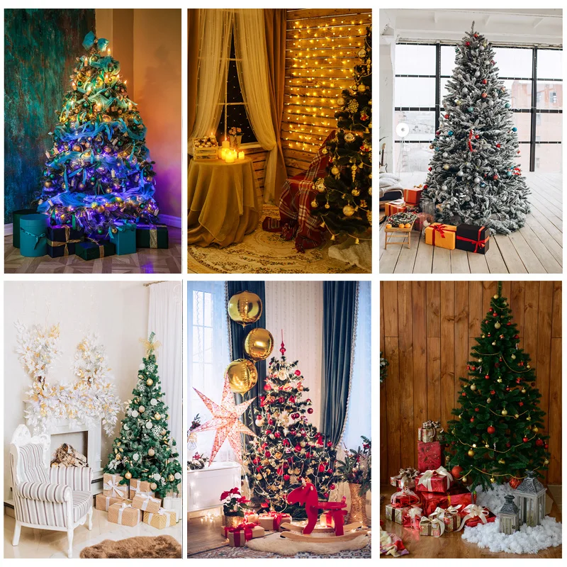 

Christmas Indoor Theme Photography Background Christmas tree Children Portrait Backdrops For Photo Studio Props 21524 JPW-03