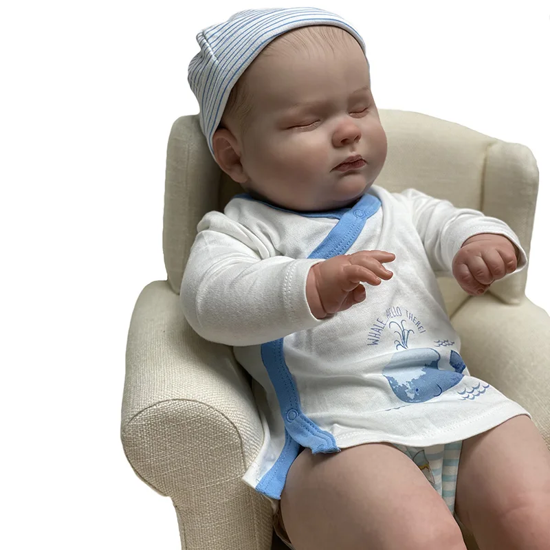 

60cm Reborn Doll Full Body Advanced Painting Realistic Baby Boy Look Like Real Baby Painted Hair Cute Reborn Dolls