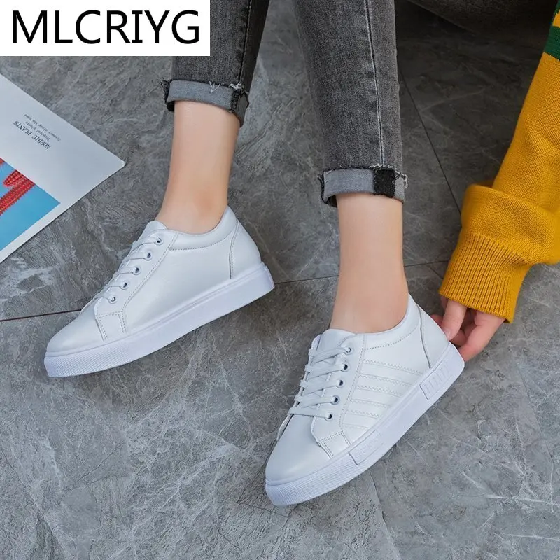 

New Breathable Women Casual Shoes Fashion Comfortable Lace-up Women White Sneaker Shoes Woman Solid Color Vulcanized Women Shoes