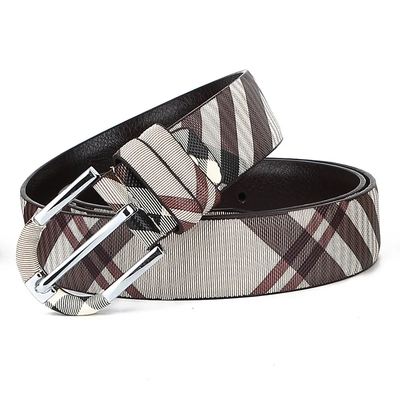 

High Quality Mens Belts Classic Pin Buckle Waist Belts For Men Belts Men's Belt Vintage Bovine Leather Lattice Jeans Girdle