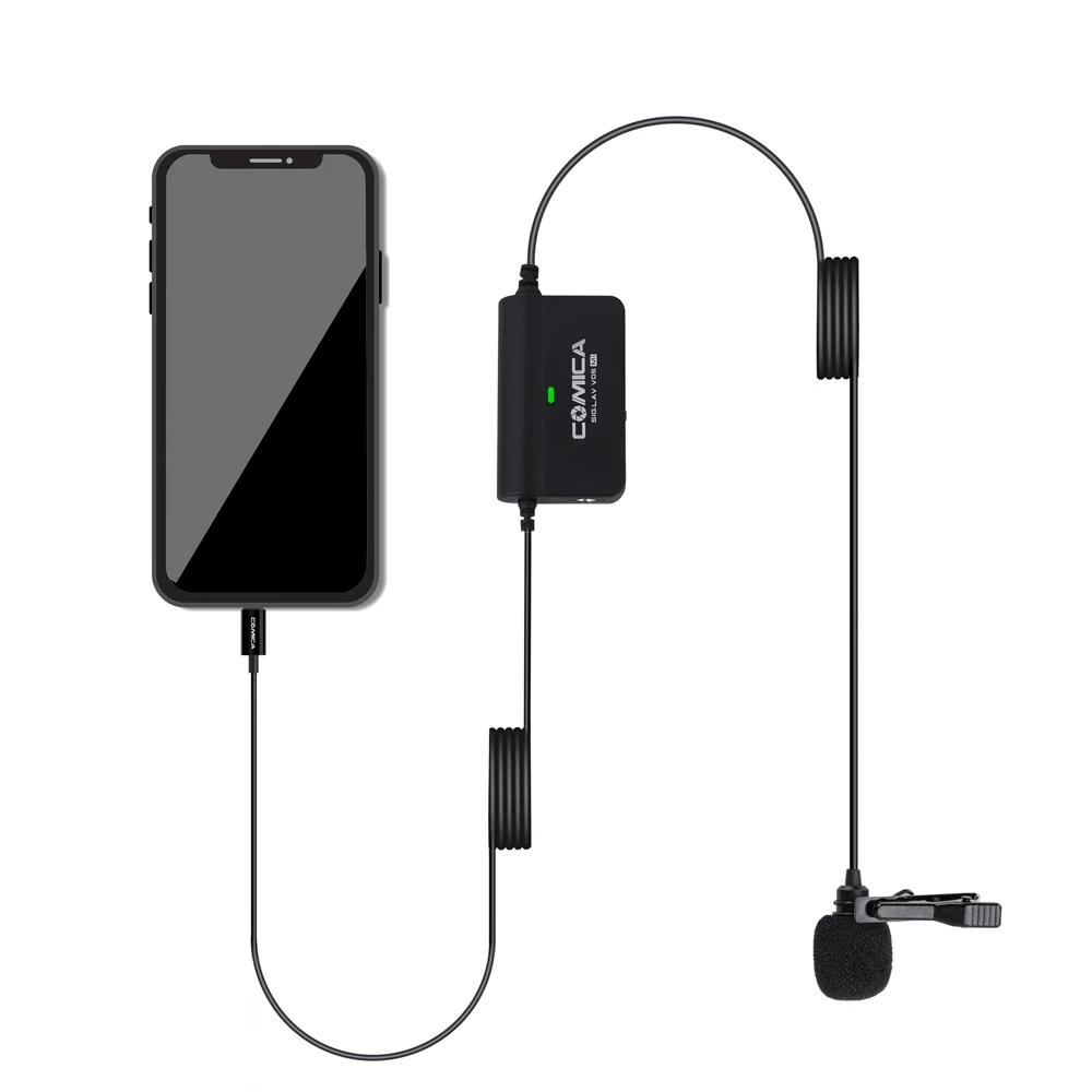 CoMica CVM V05MI одиночный петличный микрофон для iPhone w с интерфейсом Lightning плавной