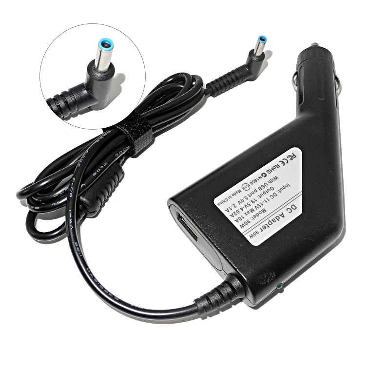 19.5V 3.33A 4.62A Laptop DC Power Adapter Car Charger for Hp Envy14/15 Pavilion M4/15 Ppp009C 15-J009Wm 14-K001Xx 14-K00Tx