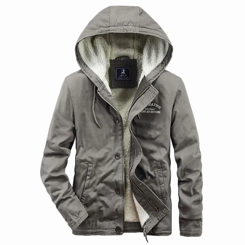 Мужские зимние куртки большого размера с флисовой подкладкой толстые теплые d