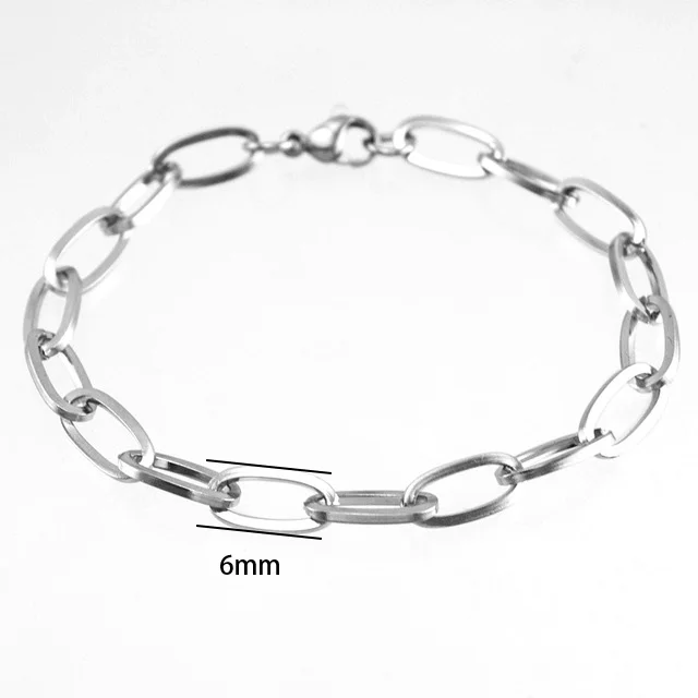 steel Мужской браслет, хорошее качество, нержавеющая сталь, мужской браслет, Мужская кубинская цепочка на руку, мужские браслеты на цепочке, полированный - Metal Color: steel