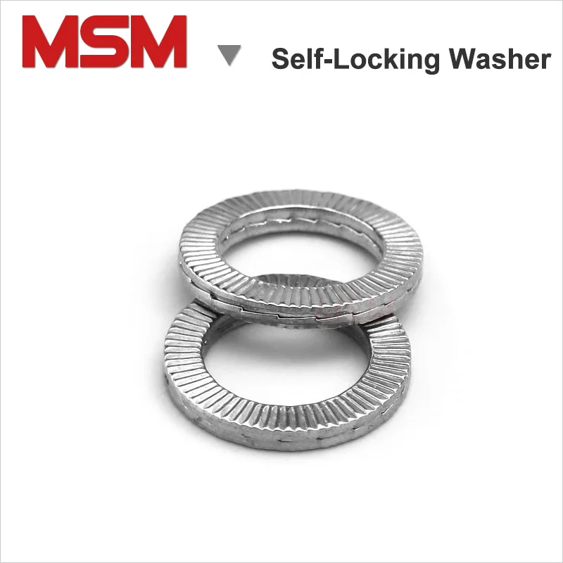 Шайба из нержавеющей стали 10 шт. Противоударная с клиновидным замком