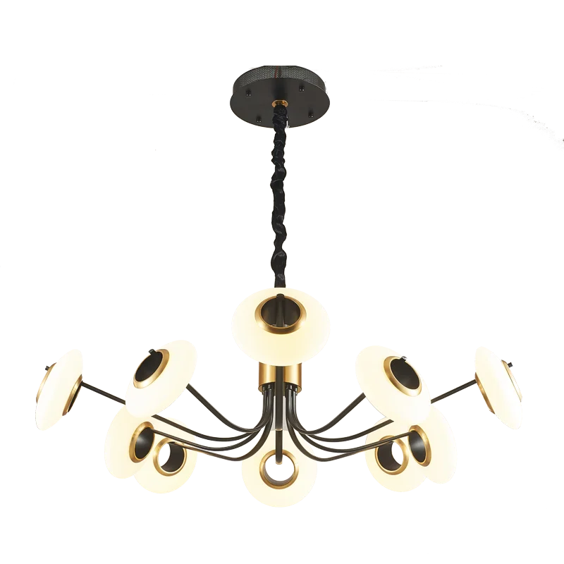 

Nordic Personality LED Chandelier White Acrylic Shades Modern Creative 10/6 Heads Metal Lighting Fixture For Hotel Home Art Deco