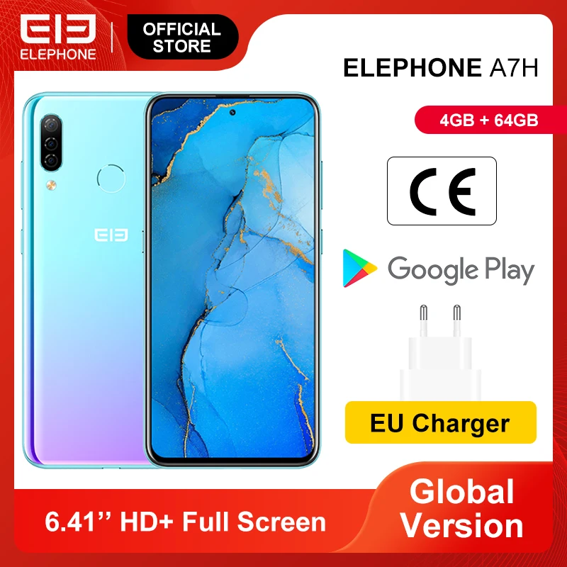 ELEPHONE A7H смартфон Helio P23 Octa Core 4 Гб 64 6 &quotЭкран 13MP тройной камеры заднего Android 9 0